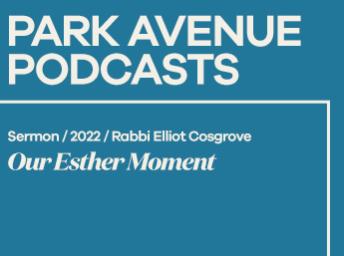Sermon – Rabbi Elliot Cosgrove – Our Esther Moment – March 5, 2022